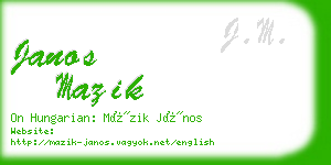 janos mazik business card